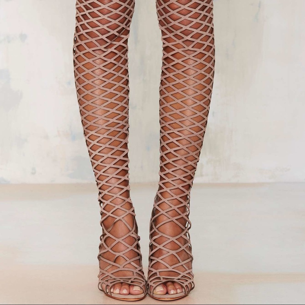 Schutz Karlyana Knee High Gladiator Heels NEW